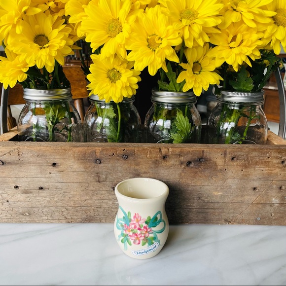 Greenbrier•NWT•Emerson Creek Pottery•Handmade/Hand-Painted•4”Forget-Me-Nots Vase - Picture 9 of 12